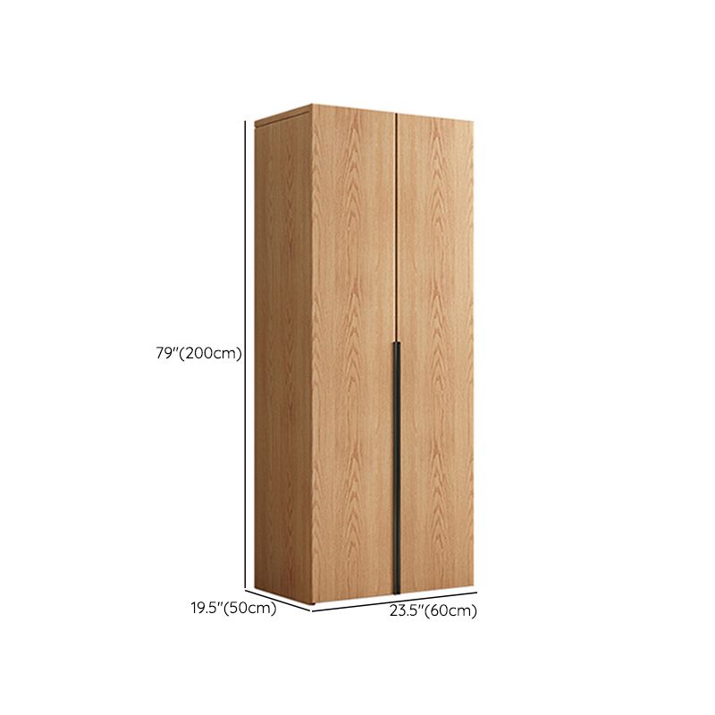 Contemporary Freestanding Natural Wardrobe Oak Solid Wood Wardrobe with Shelves