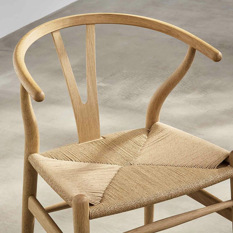 Contemporary Style Ash Wood Chair Dining Room Fork Bone Back Chairs Set
