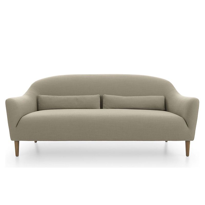 4 Wooden Legs Curved Sofa Blue/Grey/Beige Sofa for Bonus Room