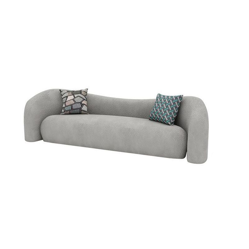 Contemporary Curved Loveseat Solid Color Tight Back Settee for Living Room