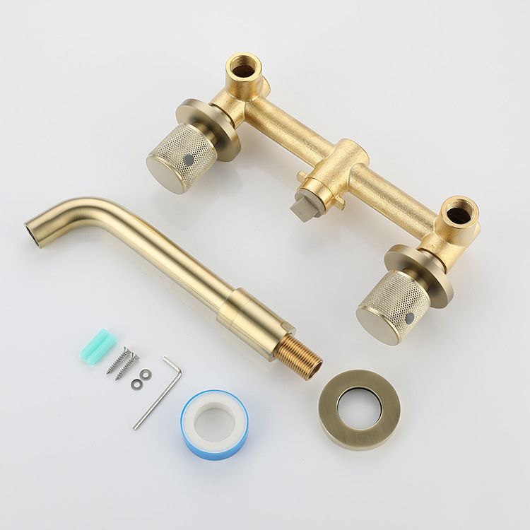 Wall Mounted Faucet Glam Style Two-Handle Faucet for Bathroom