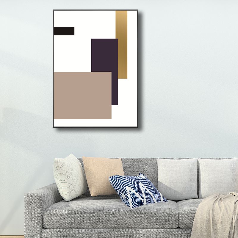 Nordischer geometrischer Leinwanddruck, mehrfarbig, strukturiert, Wandkunst, Dekor für Wohnzimmer