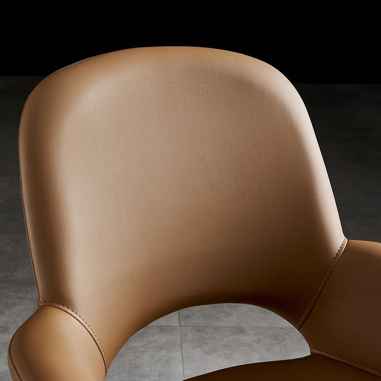 El cuero del estilo minimalista que cena las sillas abre la silla lateral tapizada que cena con la parte posterior