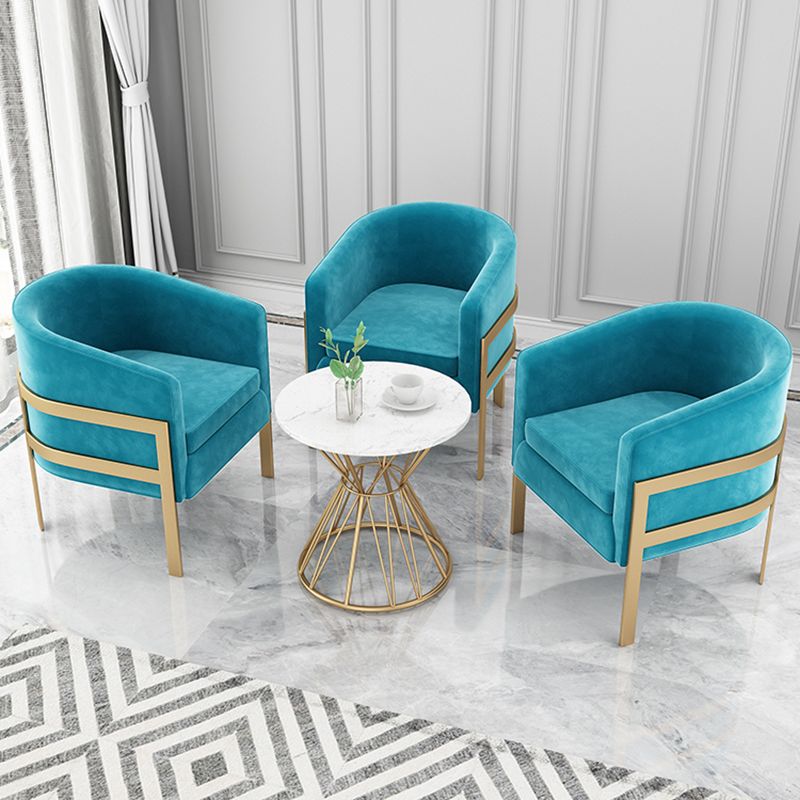 23.62" Wide Velvet Barrel Chair Arms Included Chair for Living Room