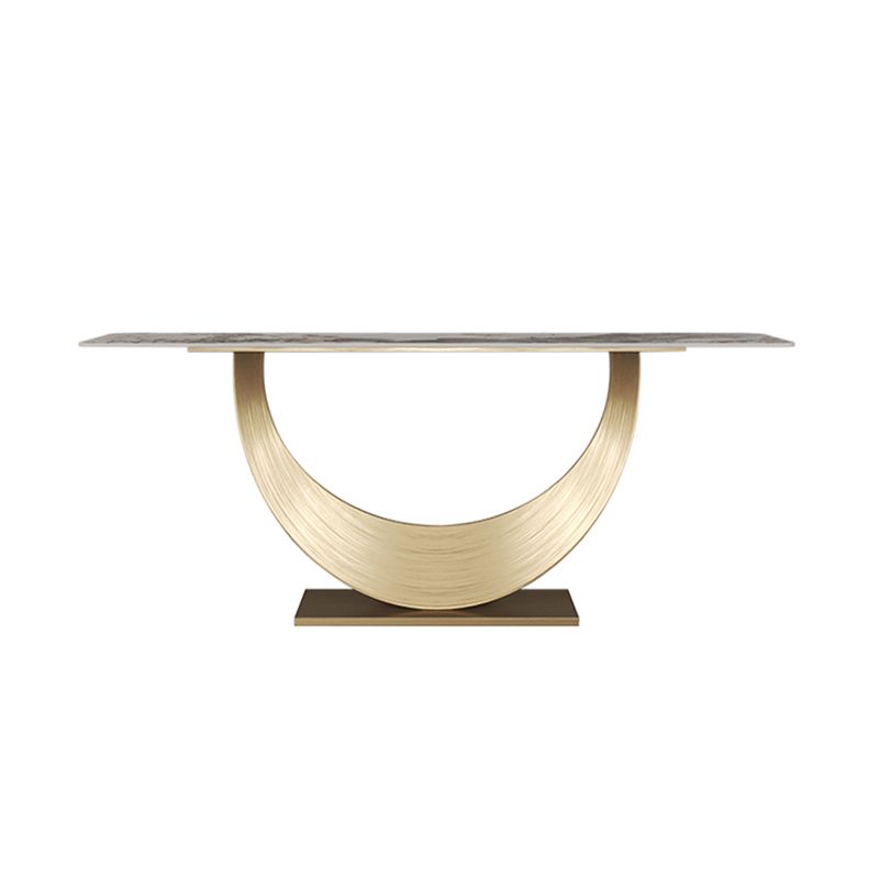 Rectangle Shape Contemporary Console Table Gold Stone Console Sofa Table for Hall