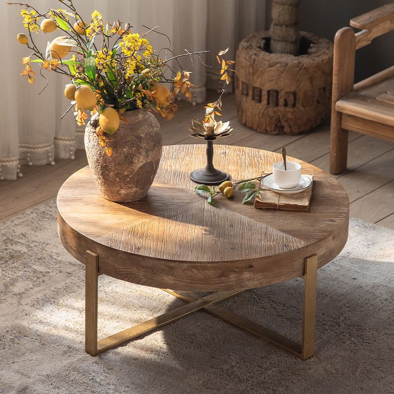 Solid Wood Coffee Table Block Natural Color Coffee Table for Living Room
