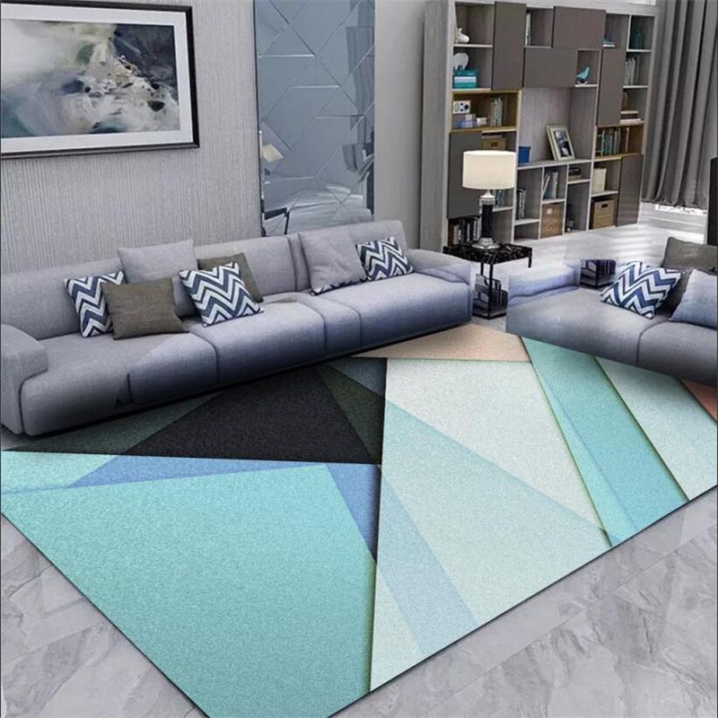 Simplicity Gray Tone Carpet Geometric Polyester Area Rug Stain Resistant Indoor Rug for Home Decor