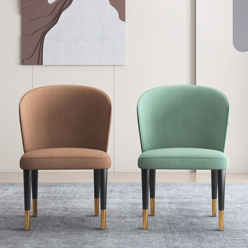 Modern Dining Chairs Armless Dining Chair with Wooden Legs for Kitchen