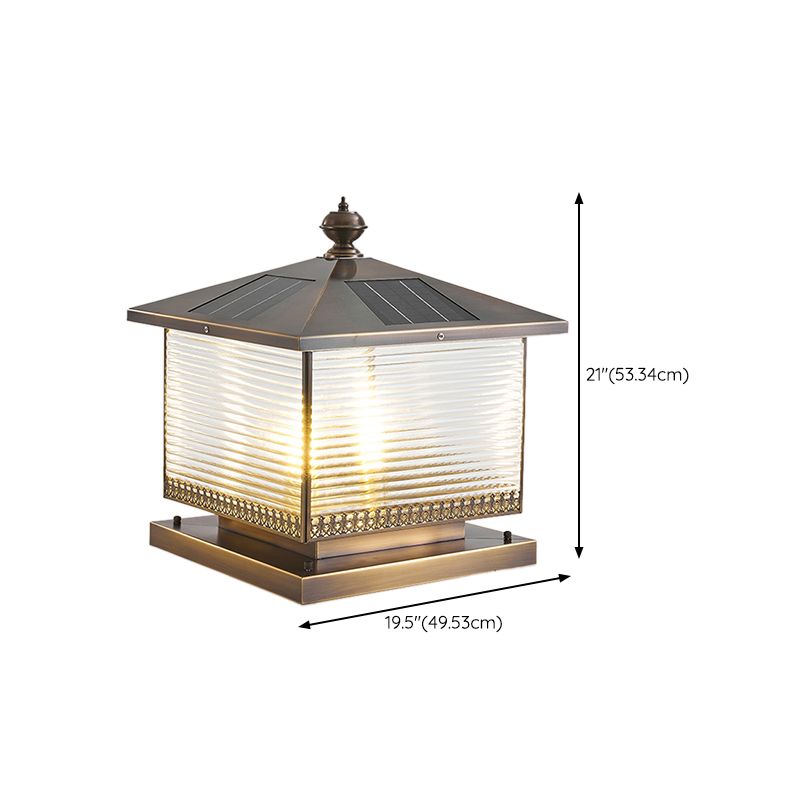 Contemporary LED Pillar Light Minimalist Solar Lighting Fixture for Garden