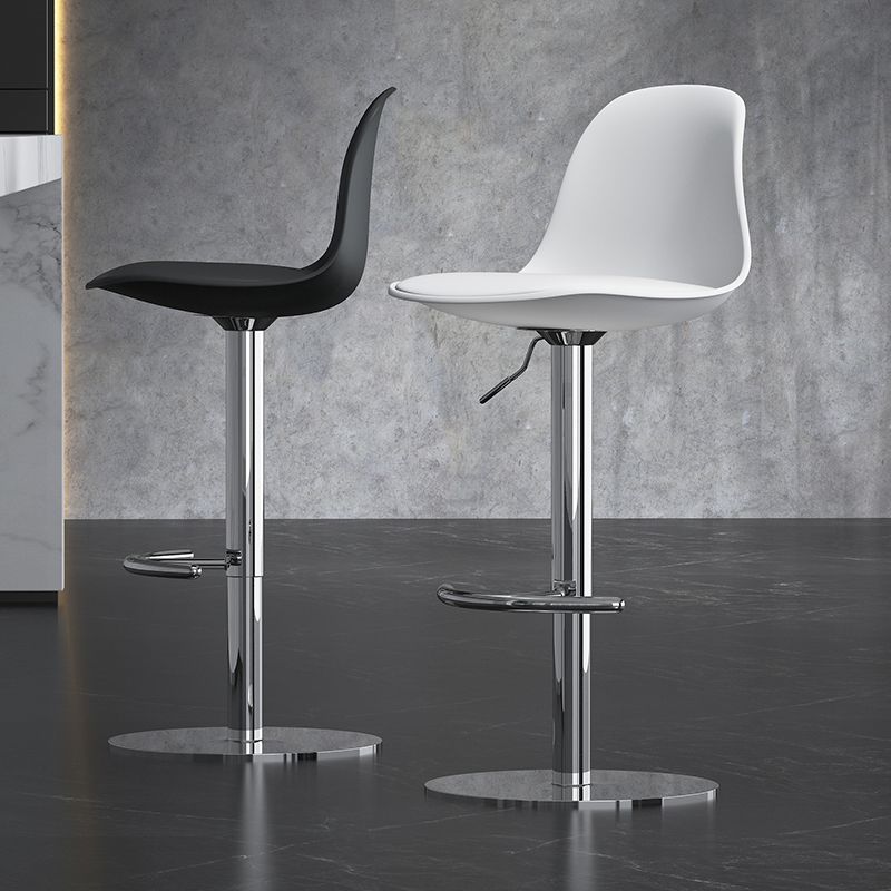 Industrial Backrest Rotatable Counter Stool Iron Cafe Bar Stool with Cushion and Pedal