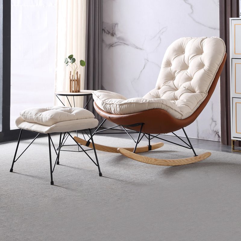 Armless Accent Chair 37.40" L x 37.40" W x 35.43" H Tufted Back Lounge Chair