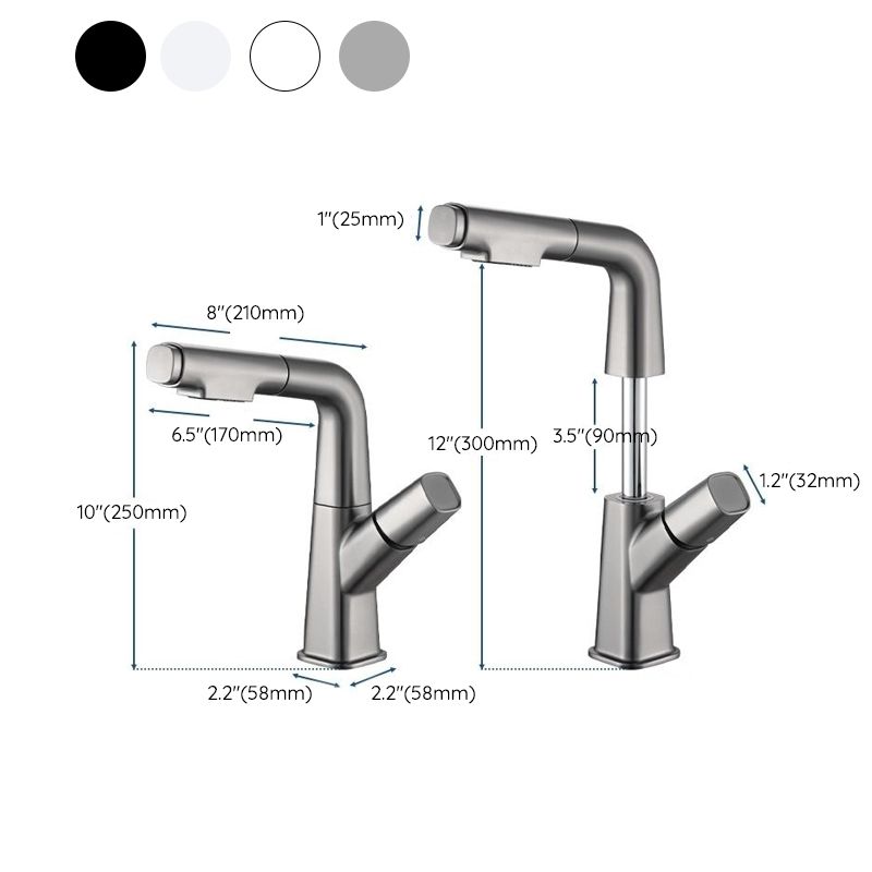 Vessel Sink Faucet Pull-out Bathroom Faucet with Single Knob Handle