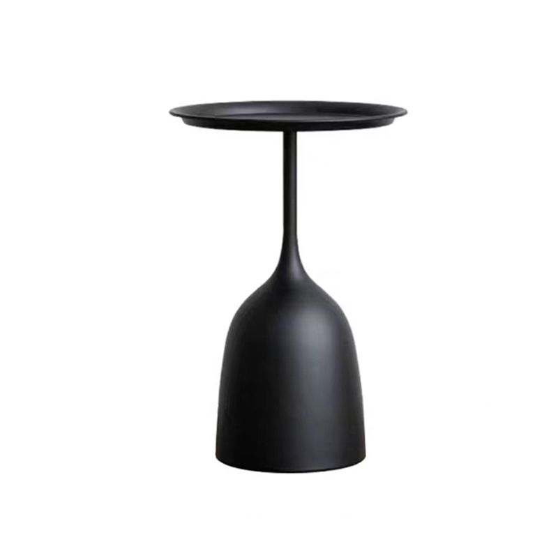 Round Top Side Table Metal 1 Leg Base Living Room End  Side Table