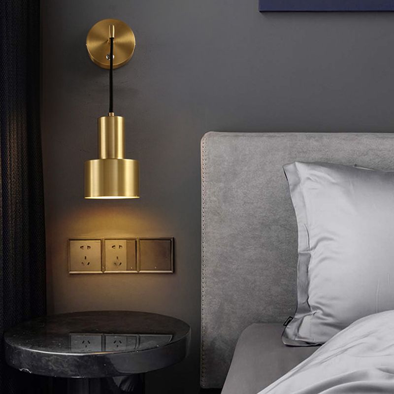 Metal Cylinder Wall Sconce Light Modern 1-Light Wall Sconce Lighting