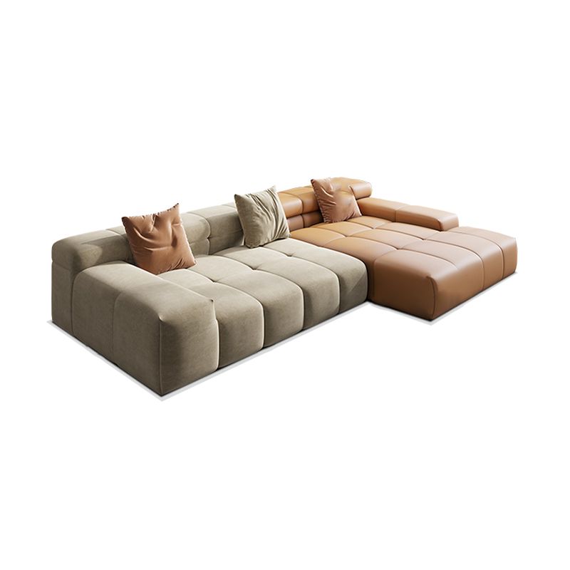 Scandinavian Sleeper Sectional with Tufted Split-Back and Recessed Arm
