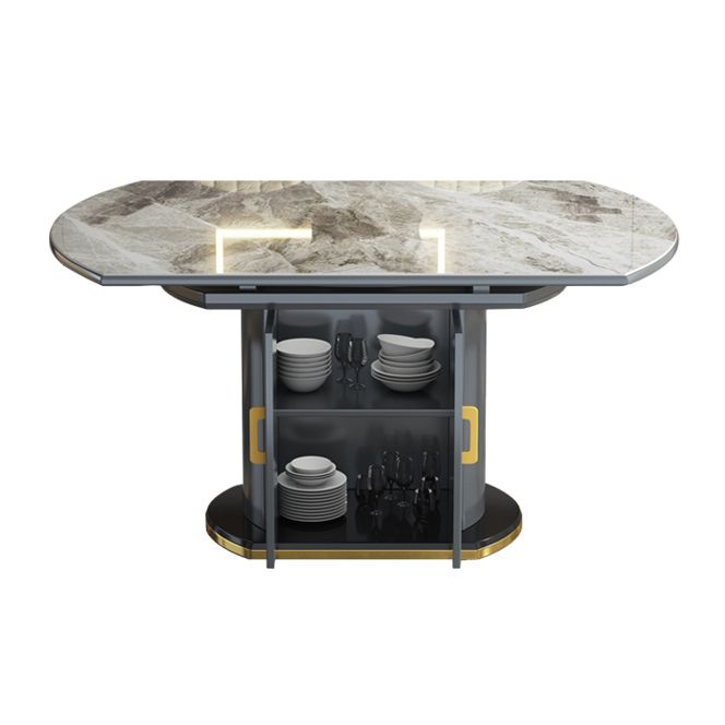 Glam gesinterde stenen tafel ronde vorm standaard eettafel voor keuken