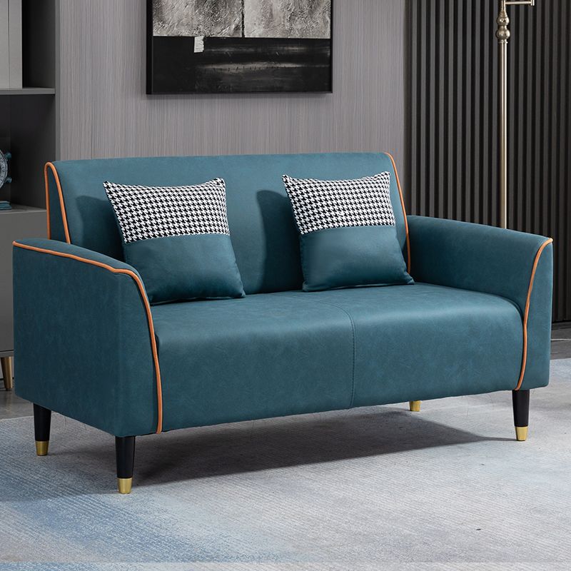 Glam Tight Back Flared Arm Living Room Faux Leather Standard Seating