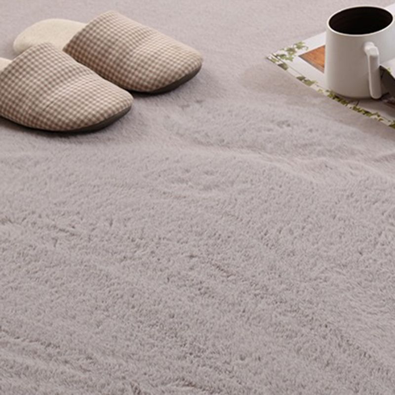 Tapis de chambre intérieure kaki tapis de couleur pure décontractée en polyester