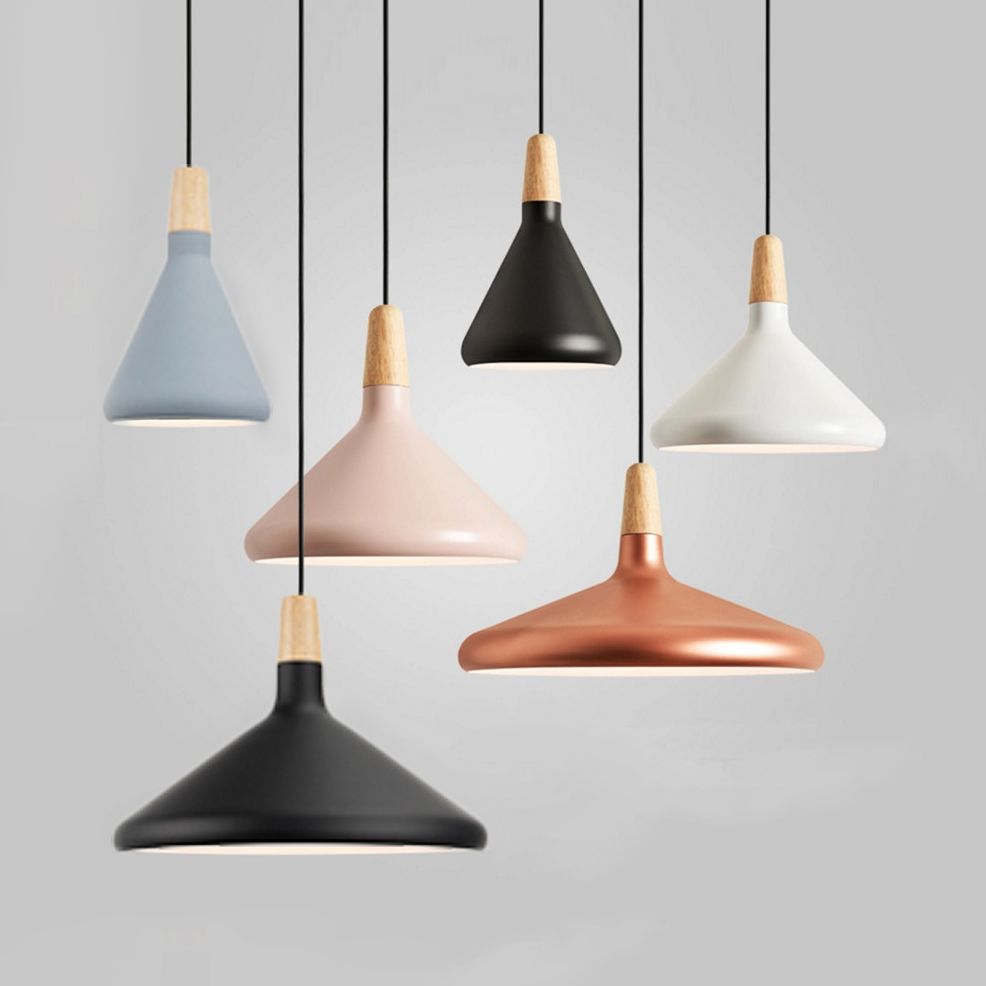 Nordic Coolie Shade Suspension Light Aluminum 7/10.5/15 Inch Wide 1 Head Pendant Light for Office Coffee Shop