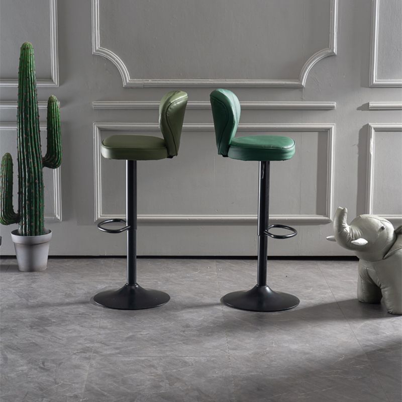 Contemporary Faux Leather Counter Stool Fabric Cushion in Matte Finish for Home