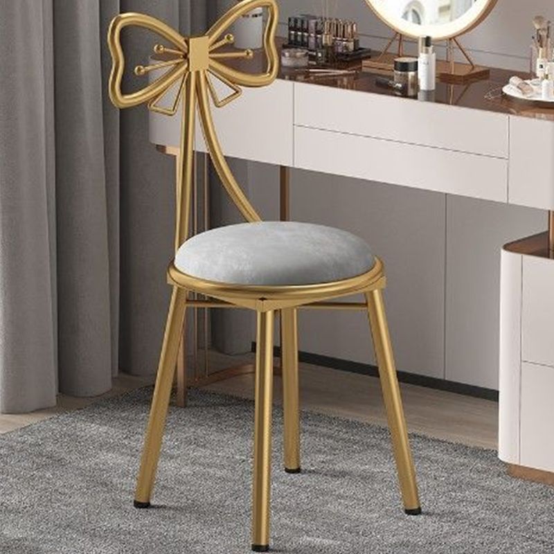 Glam Style Velvet Armless Chair Metal Dining Chair for Restaurant Use