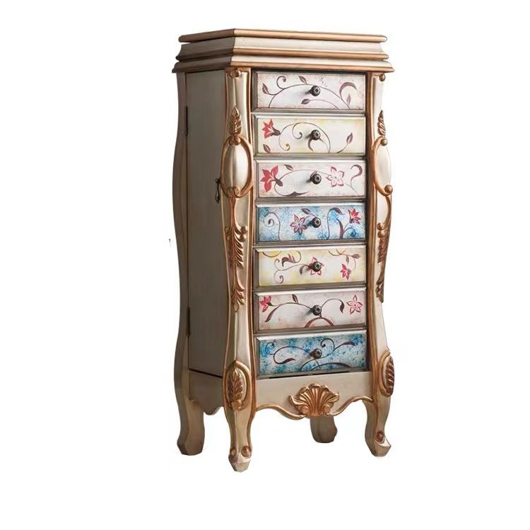 Classic Glam Storage Chest Solid Wood Storage Chest Dresser with 7 Drawers