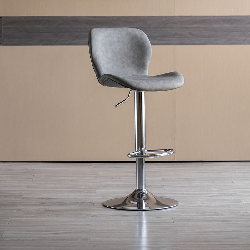 Contemporary Adjustable Height Stool Reception Leather Barstool