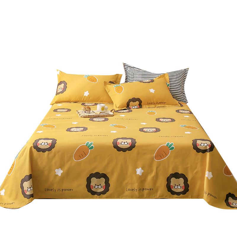 Trendy Bed Sheet Cartoon Patterned Non-Pilling 100 Cotton Bed Sheet