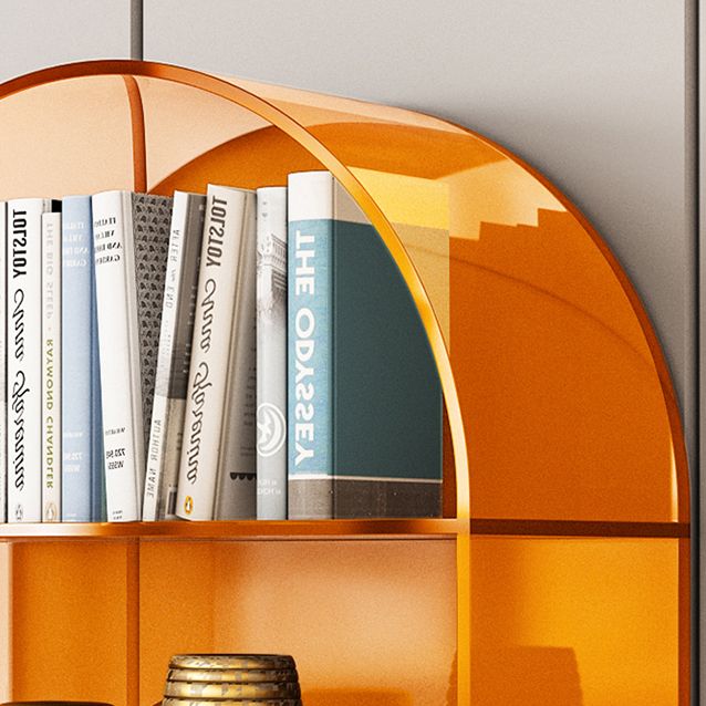 Contemporary Closed Back Standard Bookshelf Acrylic Bookcase with Shelves