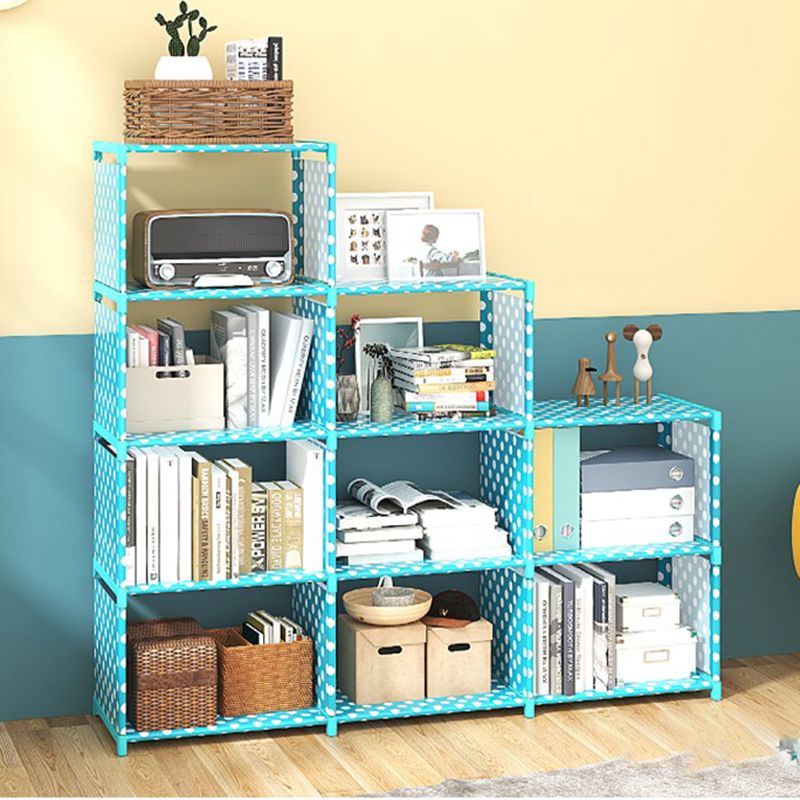 Modern Fabrics Bookcase, Geometric Bookshelf for Living Room