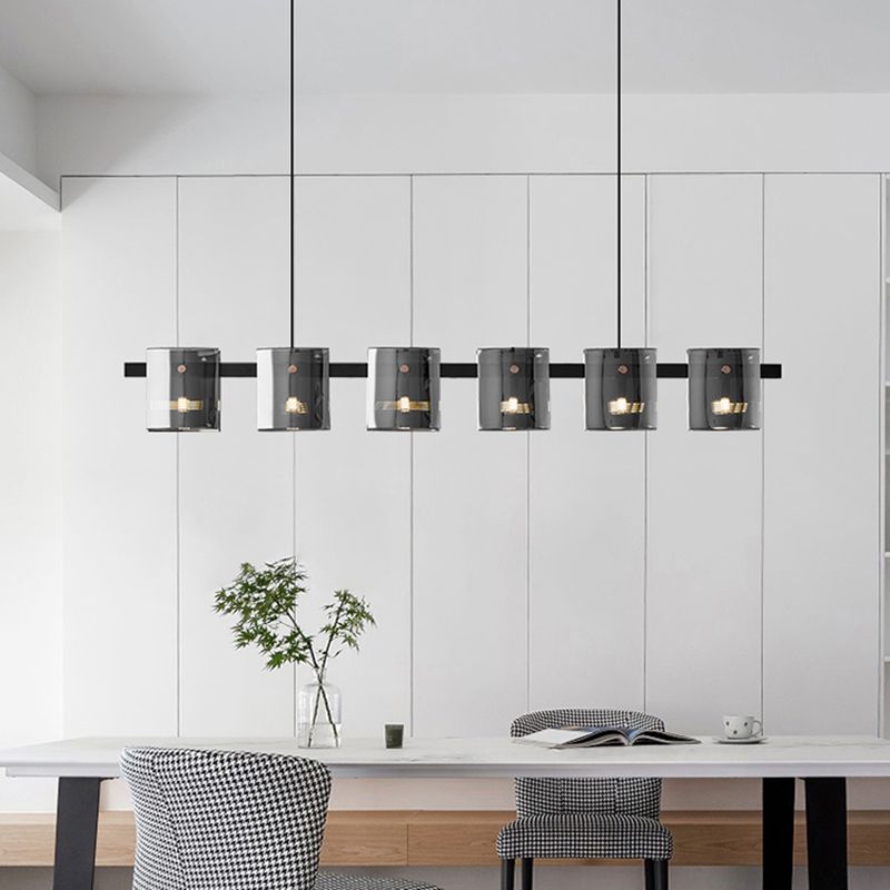 Post Modern Style Tile-shaped Glass Island Light Art Decorative Island Pendant Lamp for Kitchen Bar