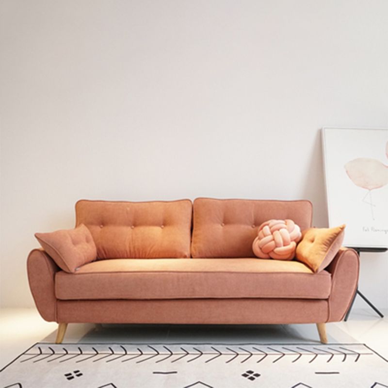 Contemporary Standard Sofa Set Flared Arm Settee Bench with Pillows