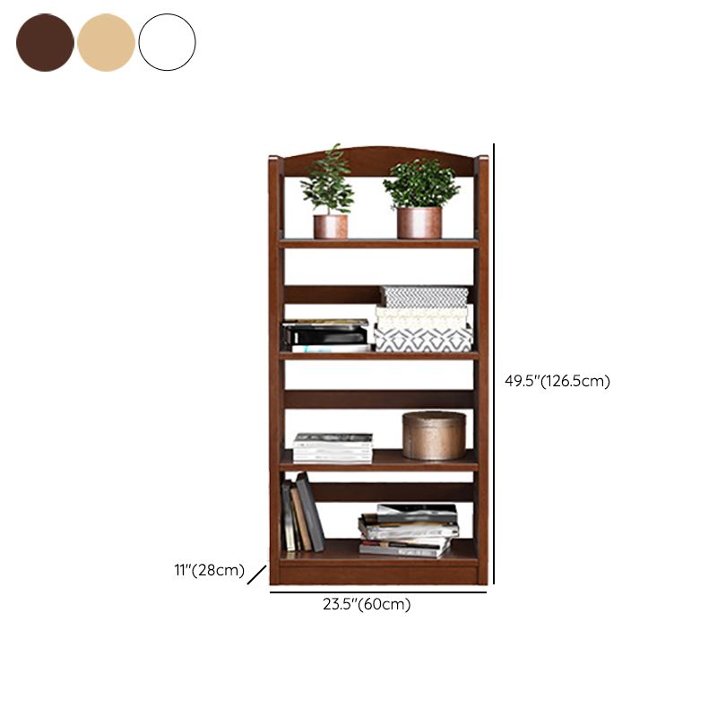 Modern Open Back Standard Bookshelf Wooden Bookcase with Shelves for Study Room