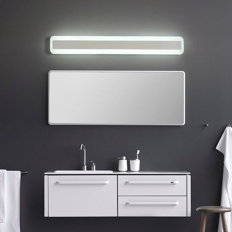 Strip Shape Wall Light Modern Style Metal 1 Light Sconce Light for Shower Room