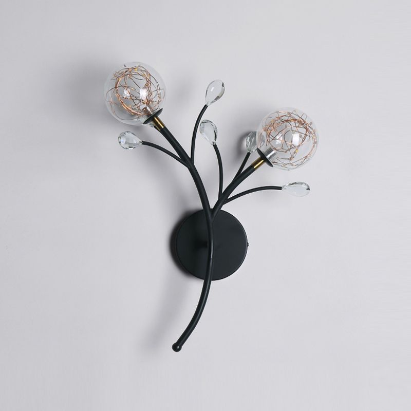 Glaskugelform Wand Licht moderner Stil 2 Lichter Wandhalterung Licht