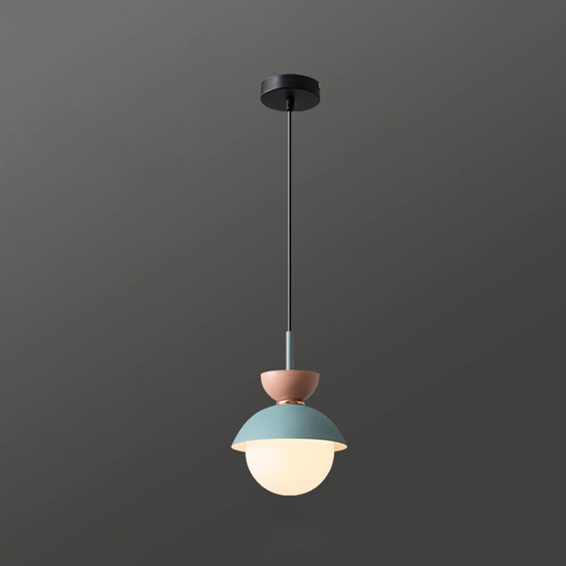 Round Shape Metal Hanging Light Nordic Macarons Style 1 Light Hanging Mounted Lights