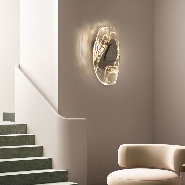 Accensione a parete ovale in stile moderno Crystal Crystal 1 Lipce Light Freepures in oro e nero
