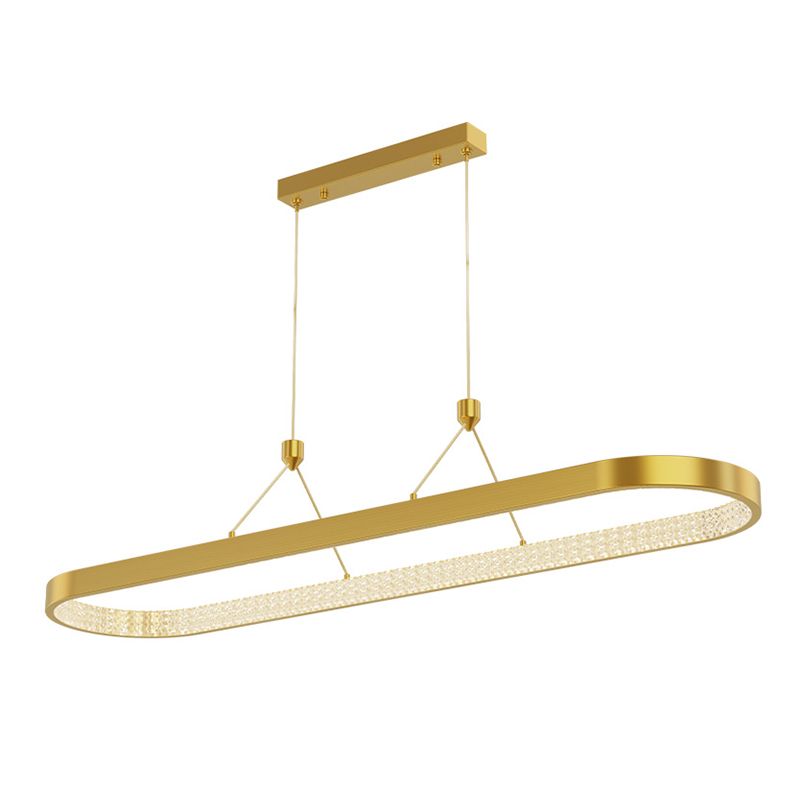 Luz de la isla contemporánea de metal ovalado 1 luces de araña de la isla de la luz para la cocina