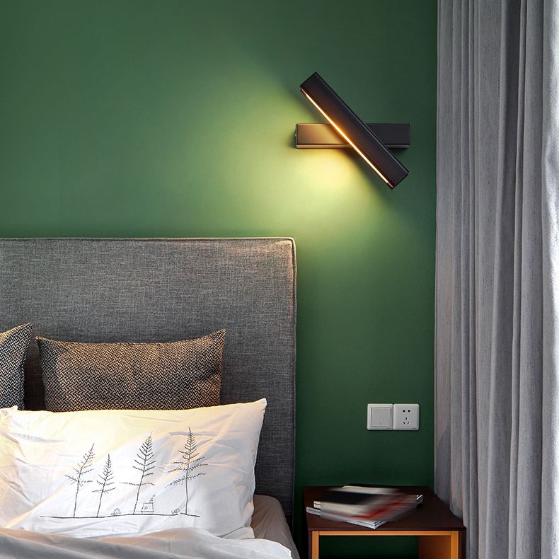 Square Shade Metal Wall Sconce Modern Style Single Light Wall Mount Light