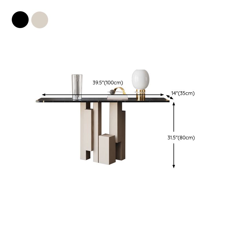 Stone Modern Console Table 1 Shelf 13.78" Wide Accent Table for Hall