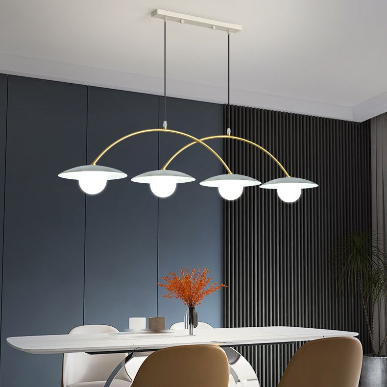 Gold and White Island Lights Contemporary Pendant Lights for Dining Room