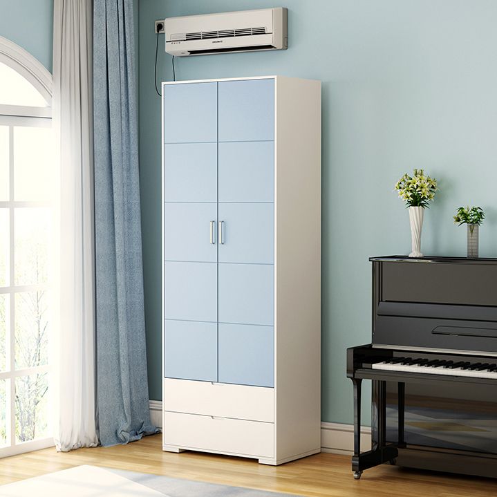 Contemporary Wardrobe Wood Bedroom Wardrobe Closet with 2 Drawers