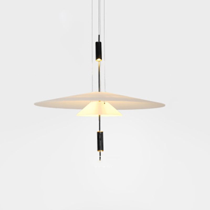 Postmodern Layered Hanging Lamp Fixture Metallic Dining Room Suspension Pendant Light