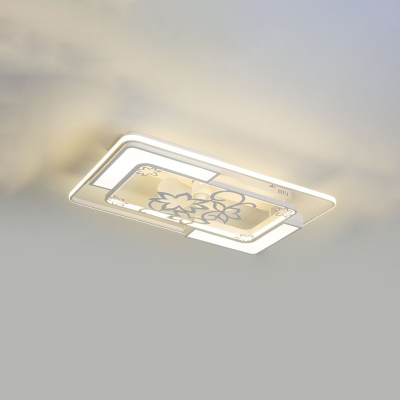 Moderne Deckenventilator Lampe Nordic Acryl Schlafzimmer Wohnzimmer Halbflush Mount Deckenleuchte