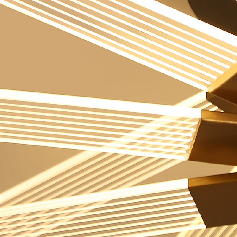 Metal Round Shade Flush Ceiling Light Modern Multi Lights Flush Mount Fixture in Brass