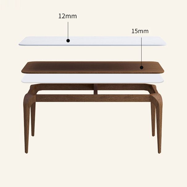 Mesa de madera maciza Mesa Moderna Moderna Mesa Rectangular Sinterizada para comedor para comedor
