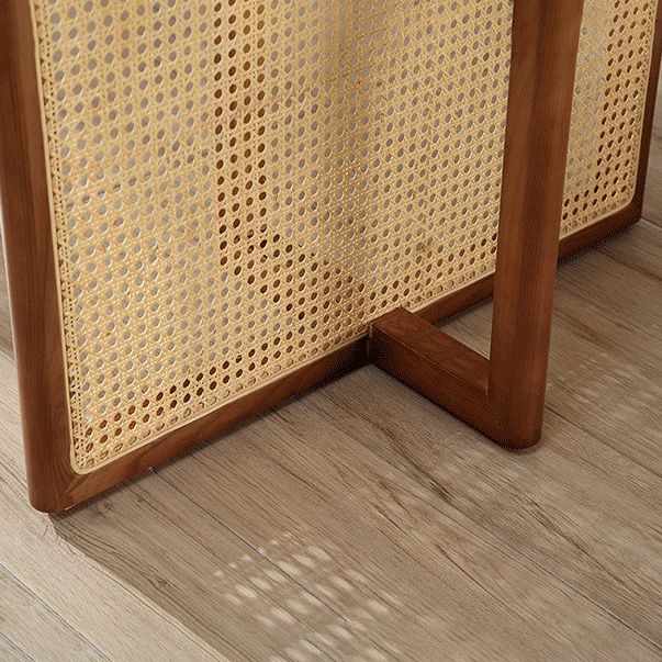 Industrial Solid Wood Brown Dining Table Rectangle Standard Dining Table for Kitchen