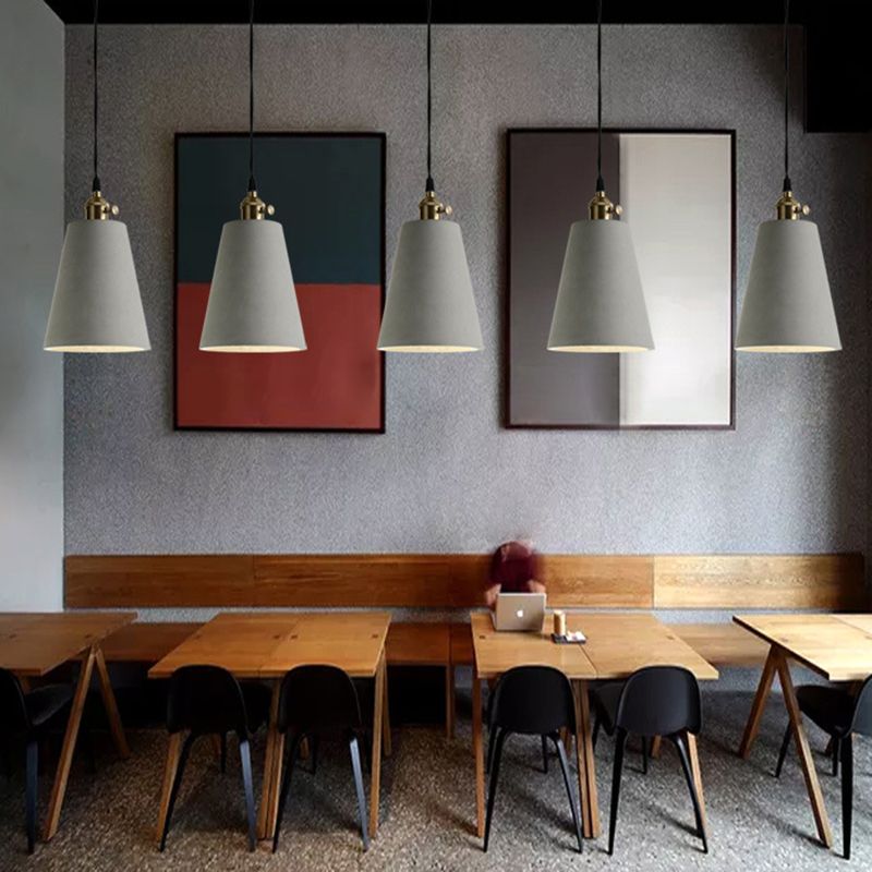 Gearceerde cement plafond suspensielamp moderne stijl grijze hanglampverlichting armatuur
