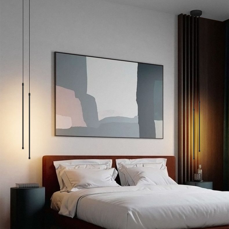 Moderner minimalistischer Stil linear hängende Anhänger Lichter Kupferhaardelie