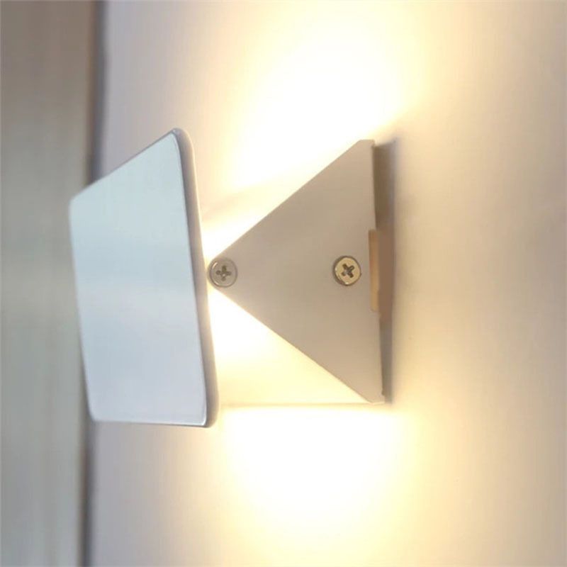 Single Contemporary White Wall Mounted Sconce Metallic Shaded Wall Light